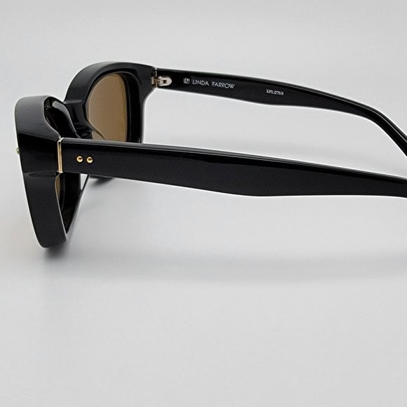 Linda Farrow LFL/275/3 Gloss Black Gold Sunglasses main image 8
